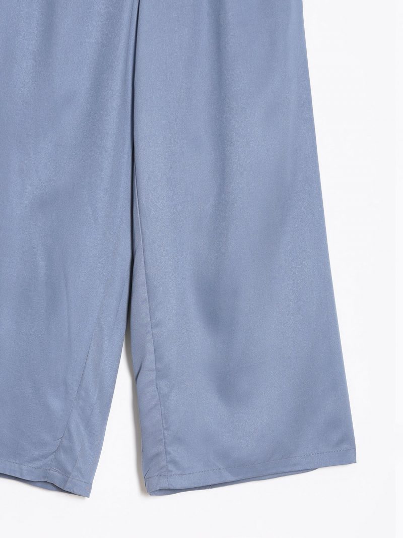 Blue Cotton Palazzo Pants for Women