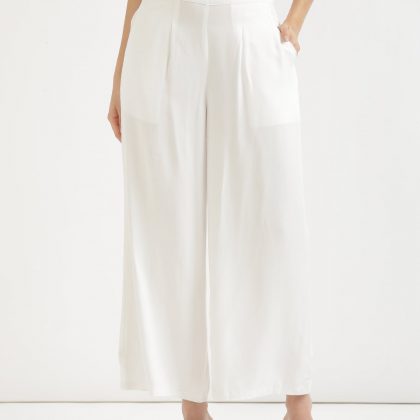 White Cotton Palazzo pants for women online