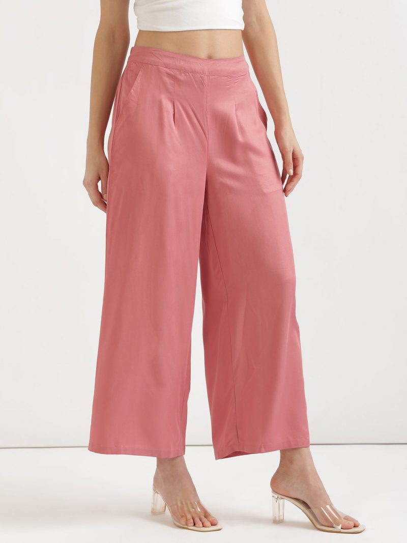 Flamingo Pink Palazzo Pants for Women